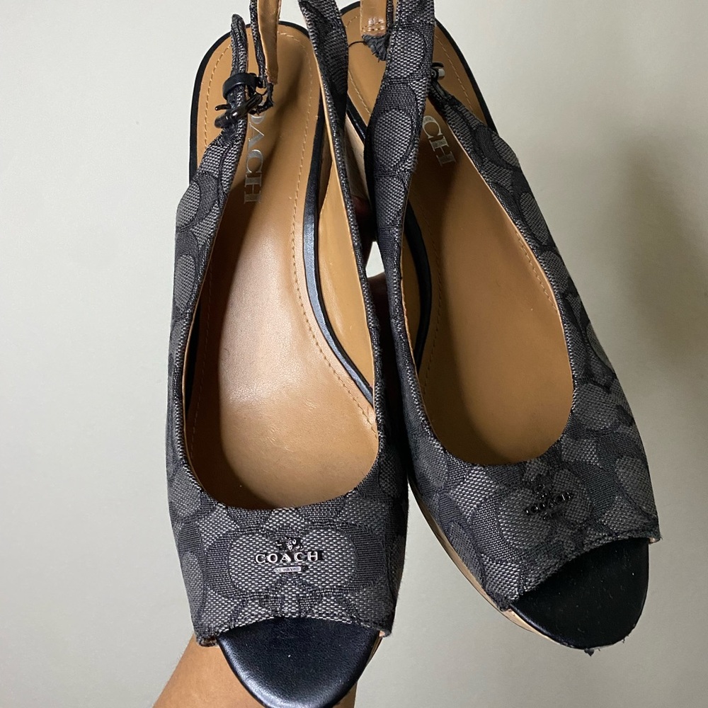 Coach Women's Black Peep Toe Shoes